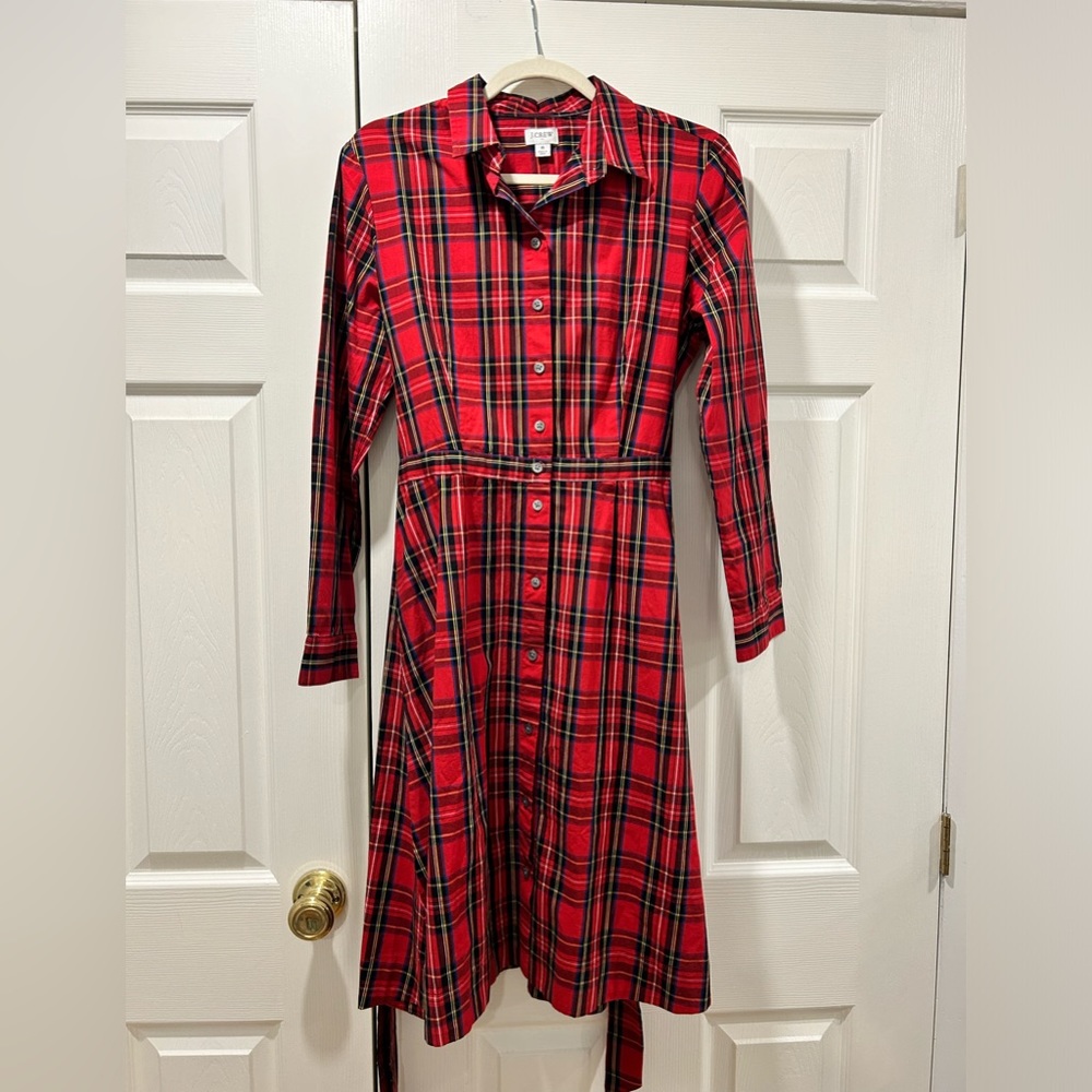 J Crew plaid tartan shirt dress